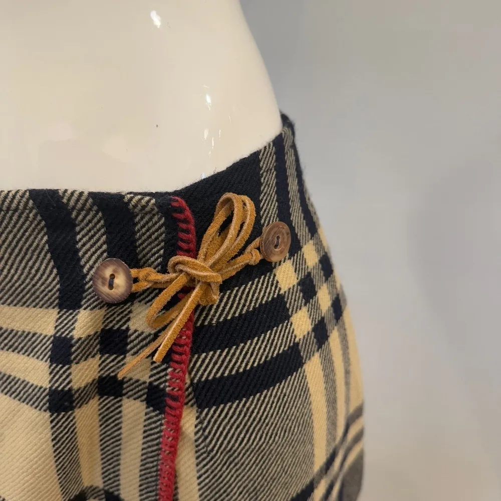 Vintage Ralph Lauren Country c. 1990 Plaid Wool Wrap Skirt - Image 4