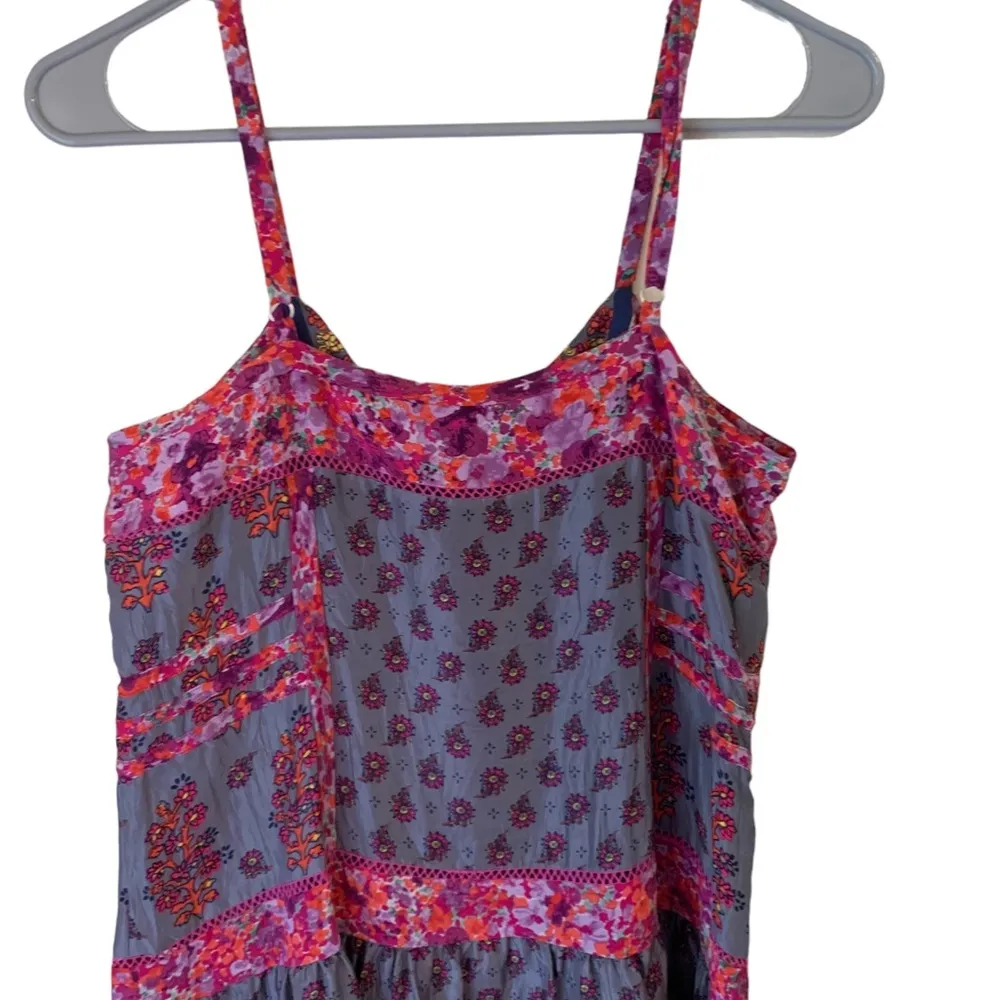 Rebecca Taylor Paisley Floral Mixed Print Silk Patchwork Button down mini dress - Image 8