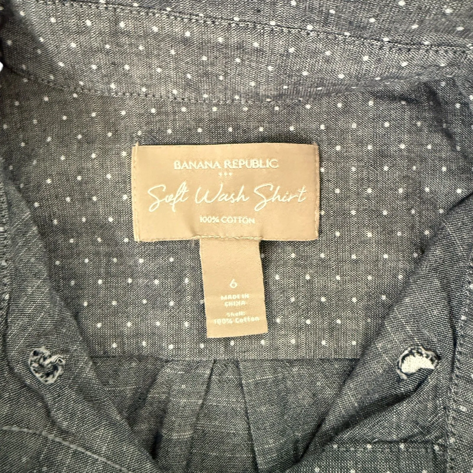 EUC Women's Banana Republic Soft Wash Shirt Polka Dot Belted Shirt Dress Size‎ 6 - Image 3