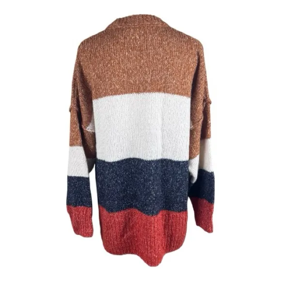 Madewell Striped Baxter Alpaca Tunic Sweater Top Medium Colorblock - Image 7