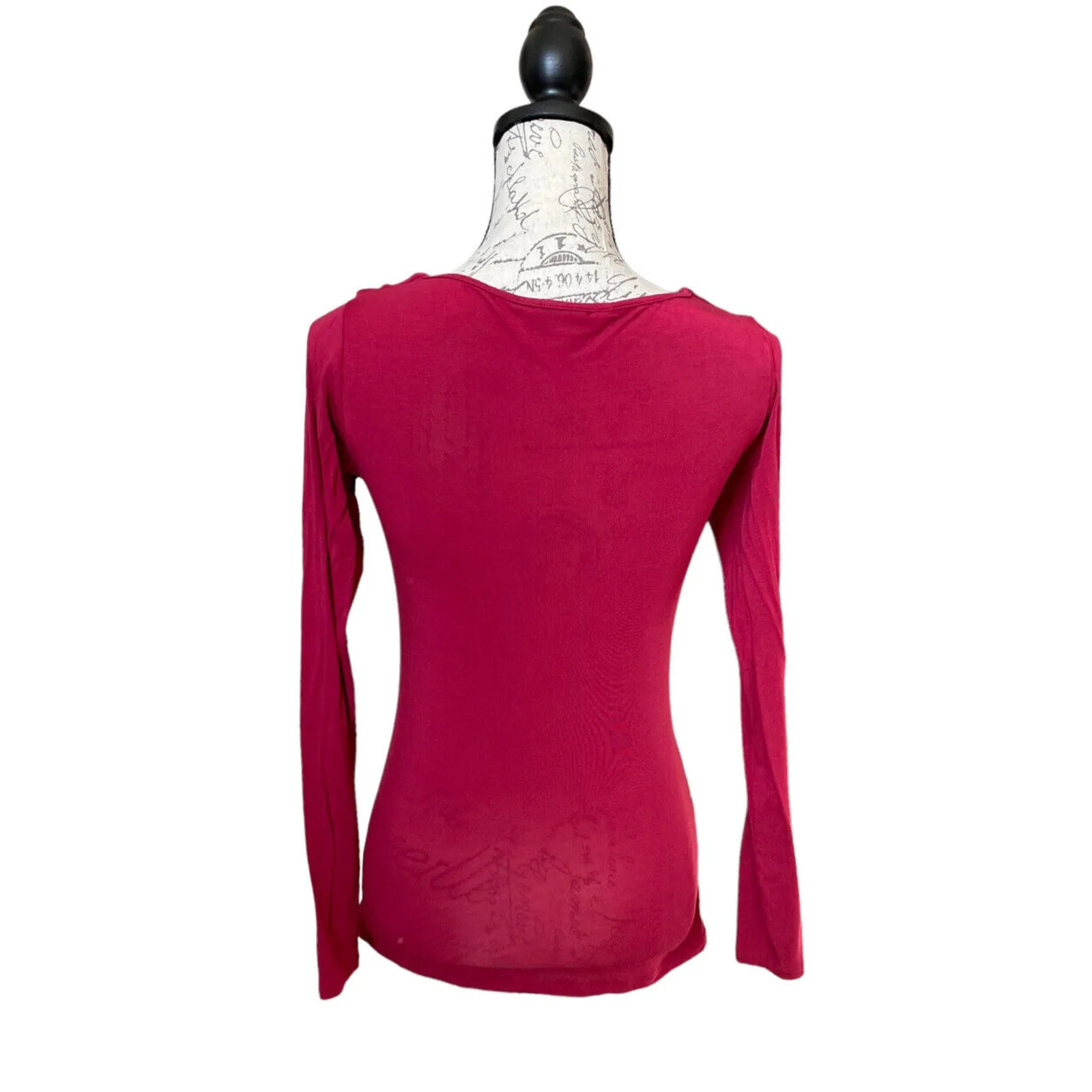 Pendleton Women's Long Sleeve Red Twist Front Cowl Neck Modal Blend Shirt Top XS - Image 4