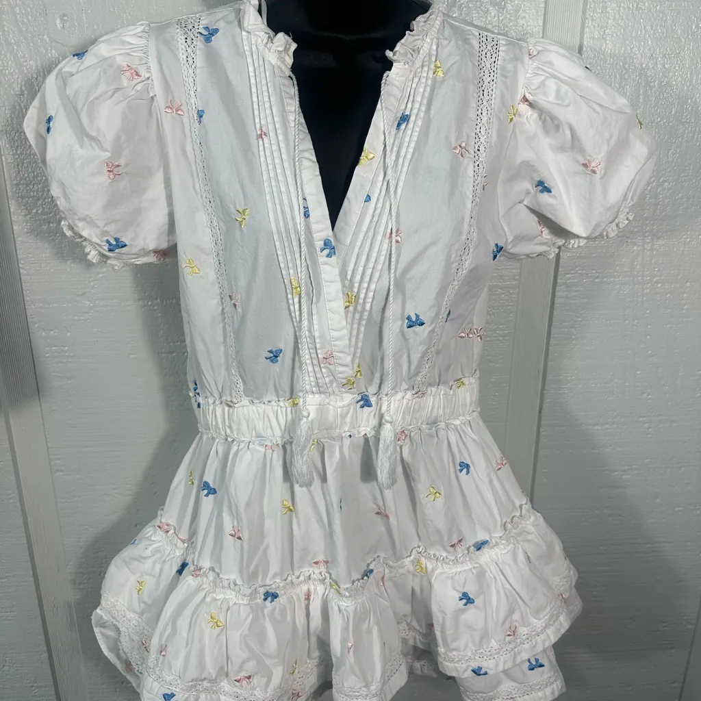 Mable White Puff Sleeve Dress Size Small EUC - Image 4