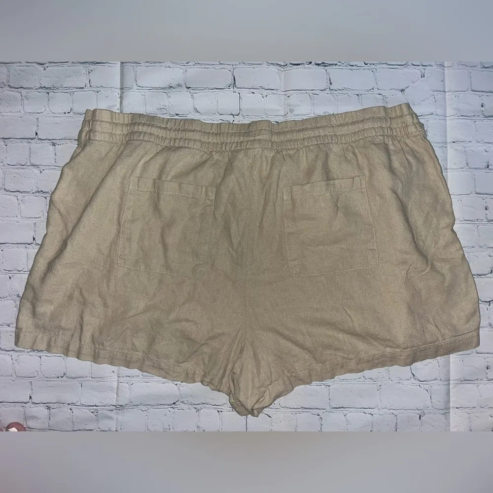 ✨GAP Women Beige Linen Blend Drawstring Waist Pocketed Casual Shorts Size XXL - Image 6