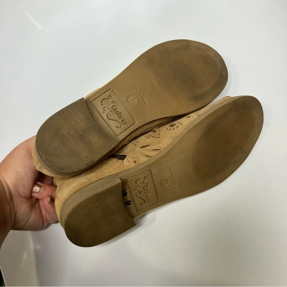 Coolway‎ Nelia open toe laser cut booties tan leather size 39 - Image 9