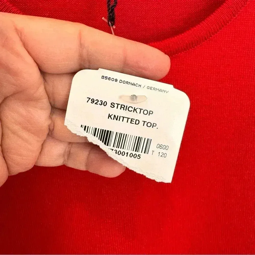 ESCADA Top Womens 40 Red 100% SCHURWOLLE Scoopneck Knit Tank Size undefined - Image 3