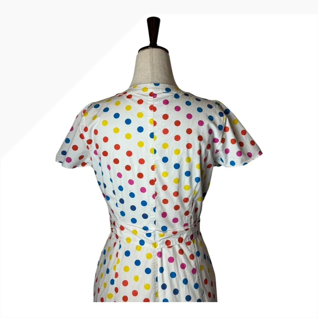 Color Me Courtney Dress Women 4 White Dipping Dot Polka Dot Minnie Midi‎ Boho - Image 6