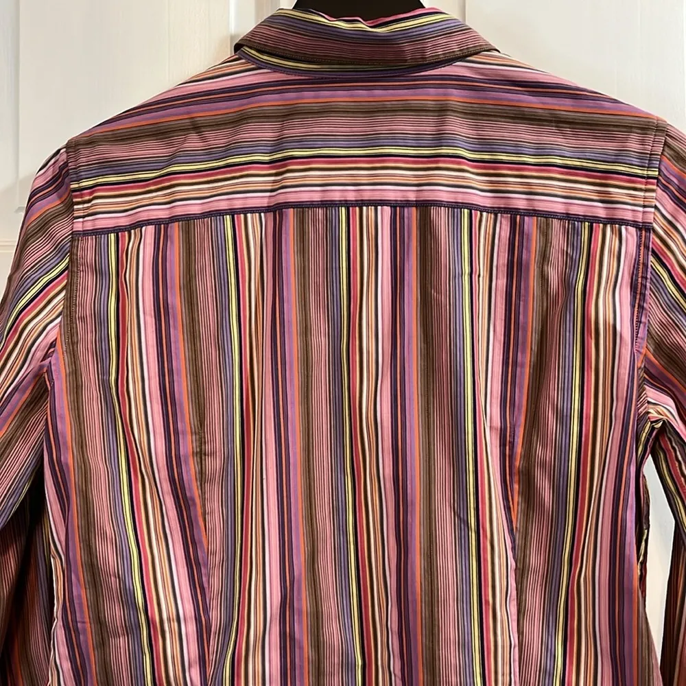 Robert Graham Colorful Stripes Button Down Blouse - Size Medium - Image 7
