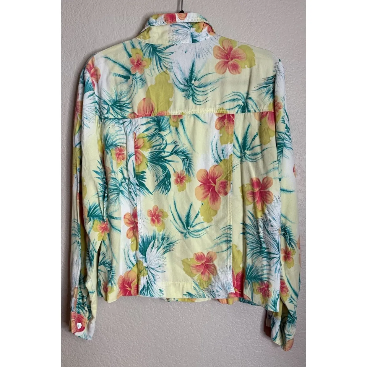 Vintage By JJ Womens XL Floral Blouse Jacket Button Front‎ Beach Tropical Fairy - Image 2