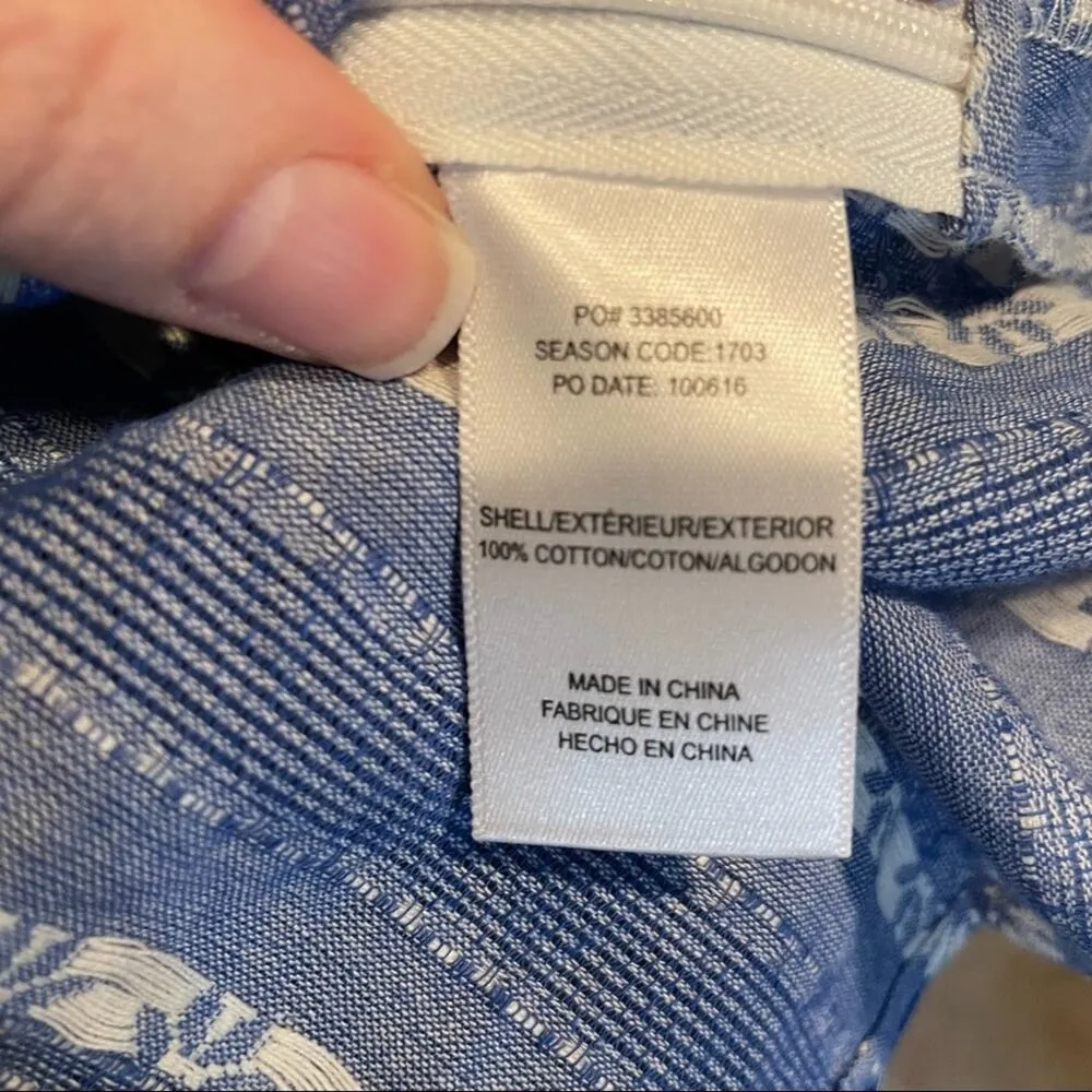 Splendid Blue Chambray Ruffled One Shoulder Crop Top Daisy Print Womens Small - Image 4