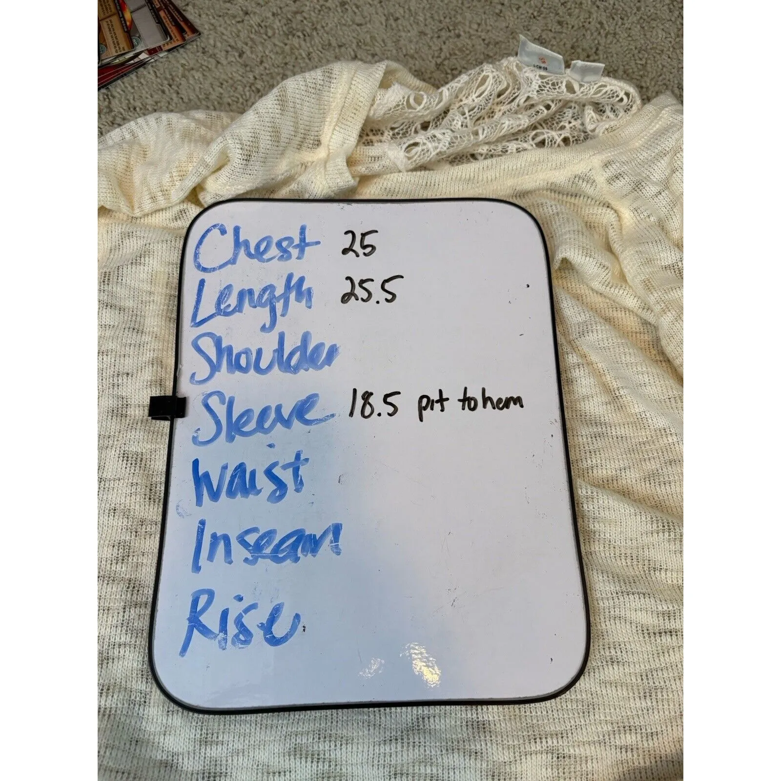 Catos Womens Size 22/24W Sweater Long Sleeved Lace Sides Lightweight Cream Boho - Image 8