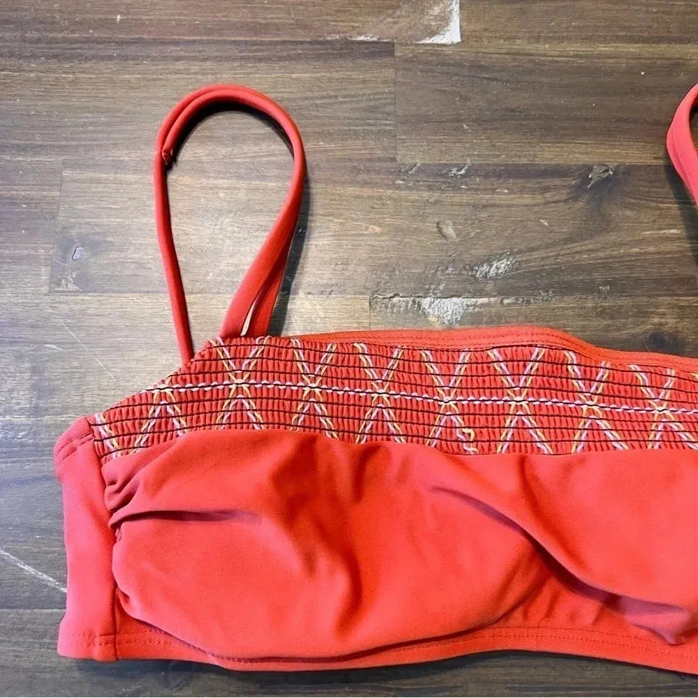 Xhiliration Boho Orange Bikini Top Swimsuit Medium - Image 5