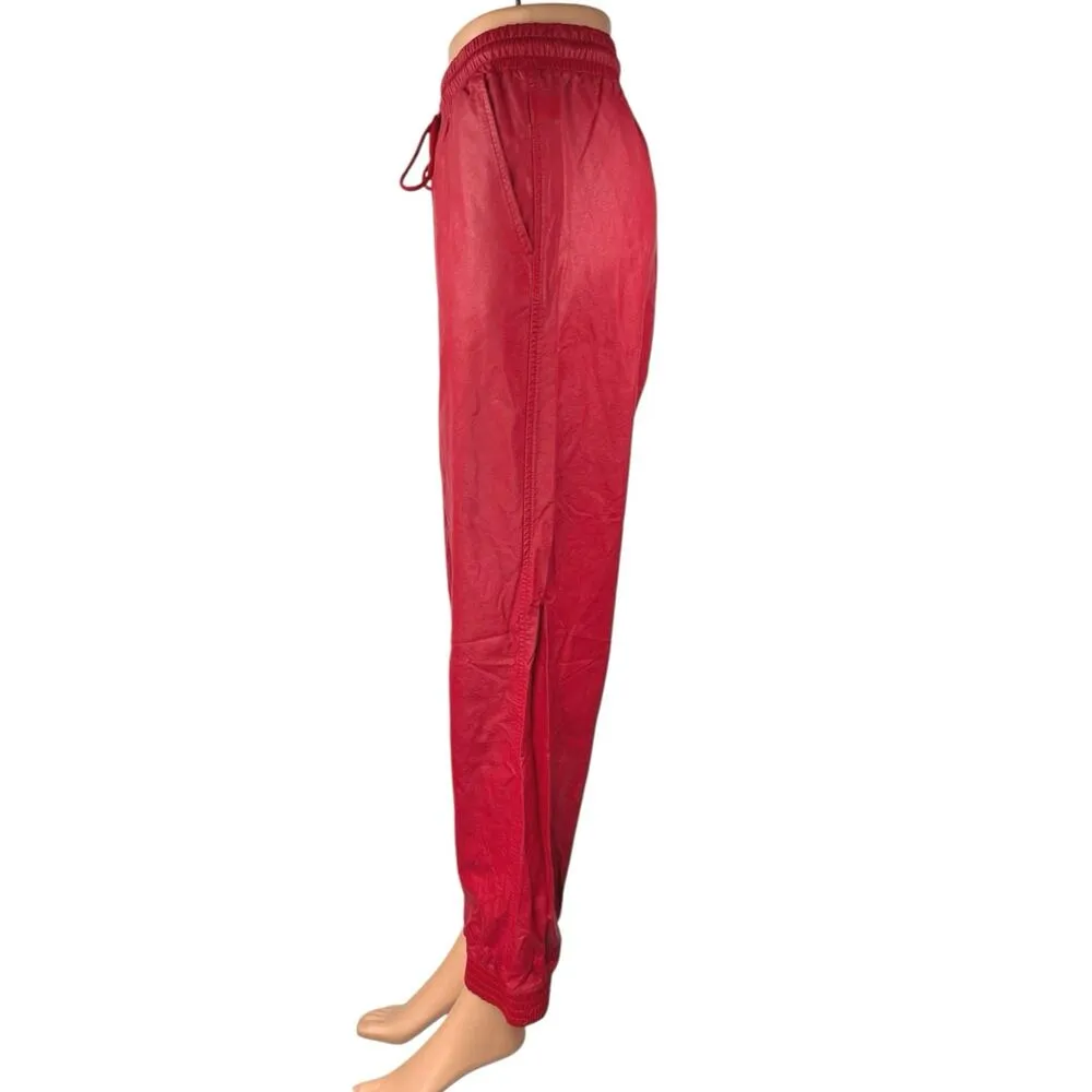Stella Luce Womens Red Faux Leather Vegan Drawstring Jogger Sweat Pants Size XL - Image 2