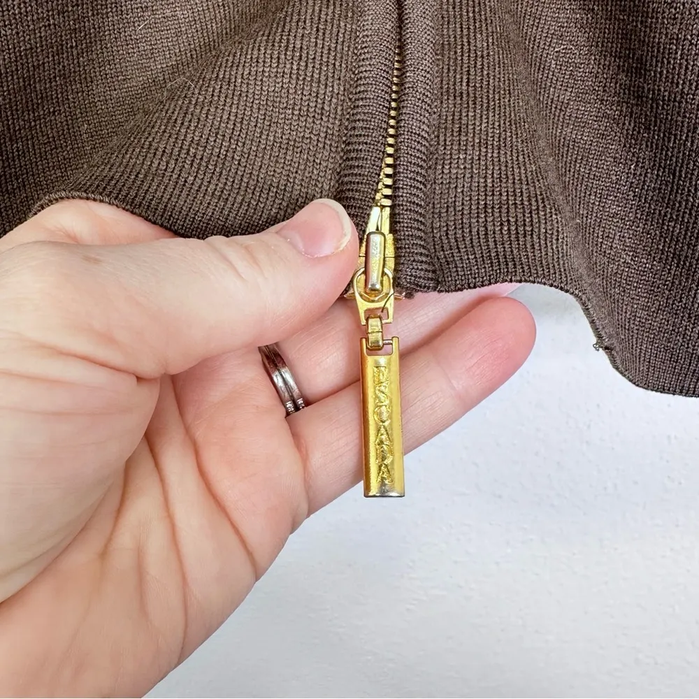 Escada Chocolate Brown Wool Cashmere Zippered Jacket Women's German Size 36 US S - Image 3