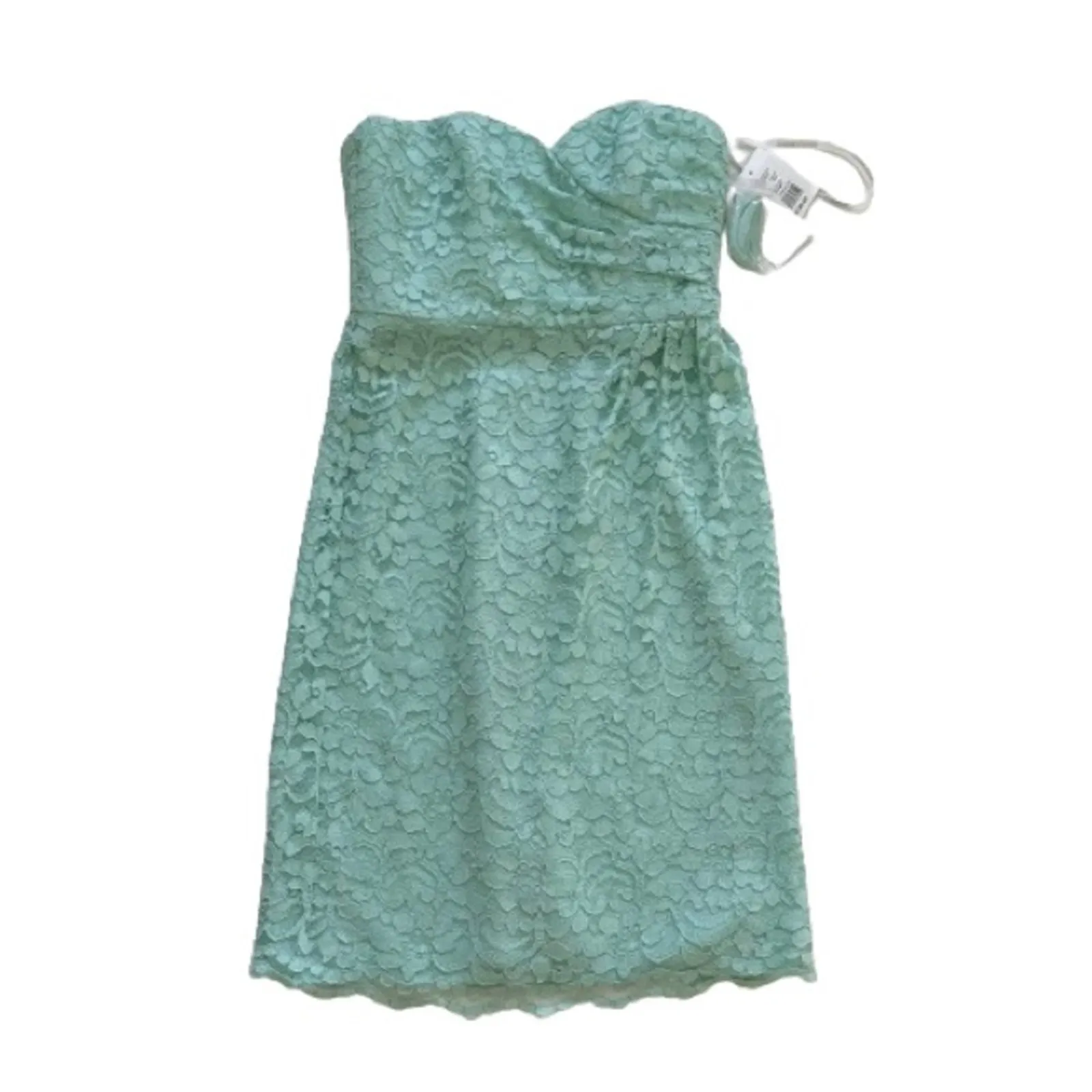 David’s Bridal Dress Mint Green Strapless Lace Gathered Cocktail Size 2 NEW - Image 13