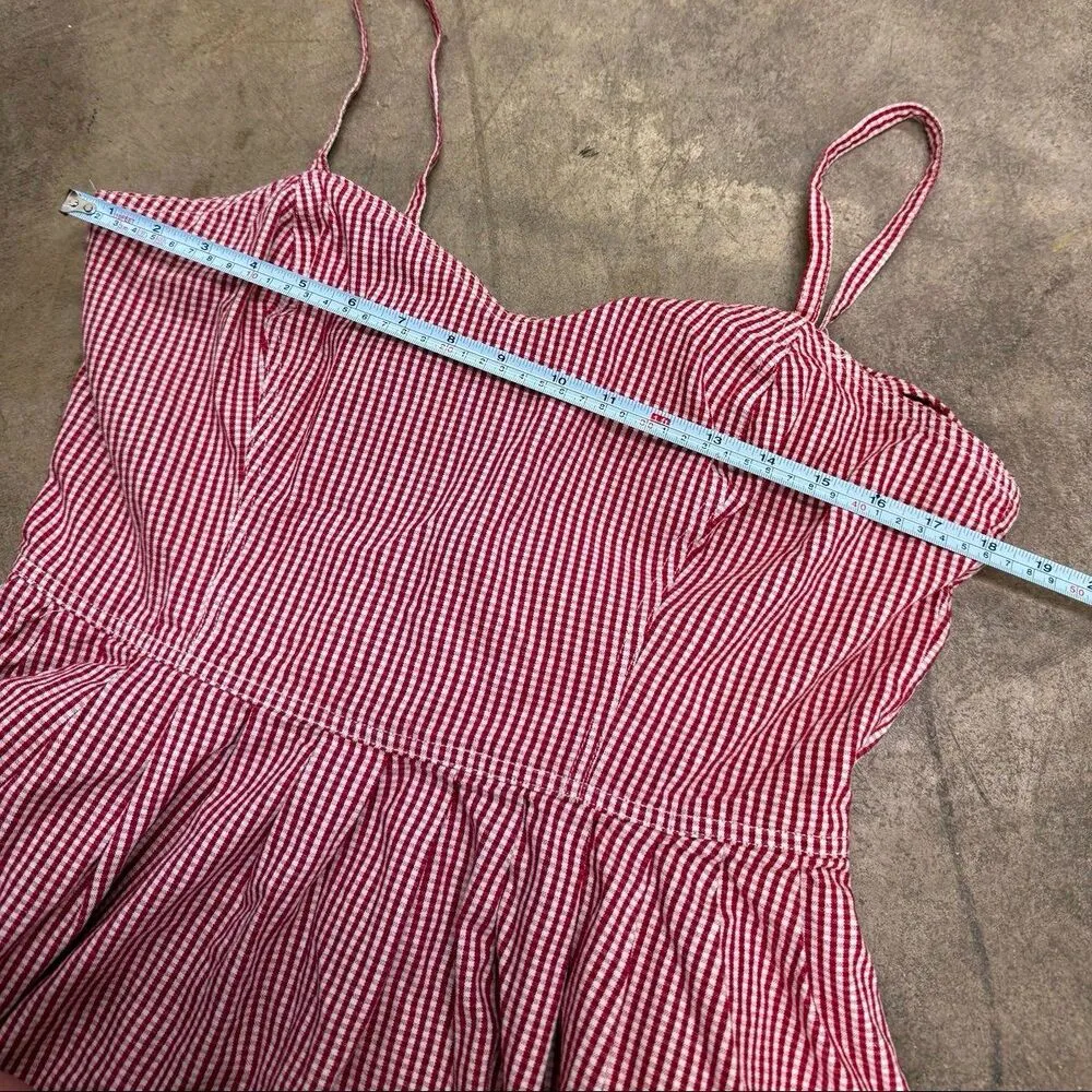 Vintage y2k red gingham carnival coquette cottagecore dress - Image 4