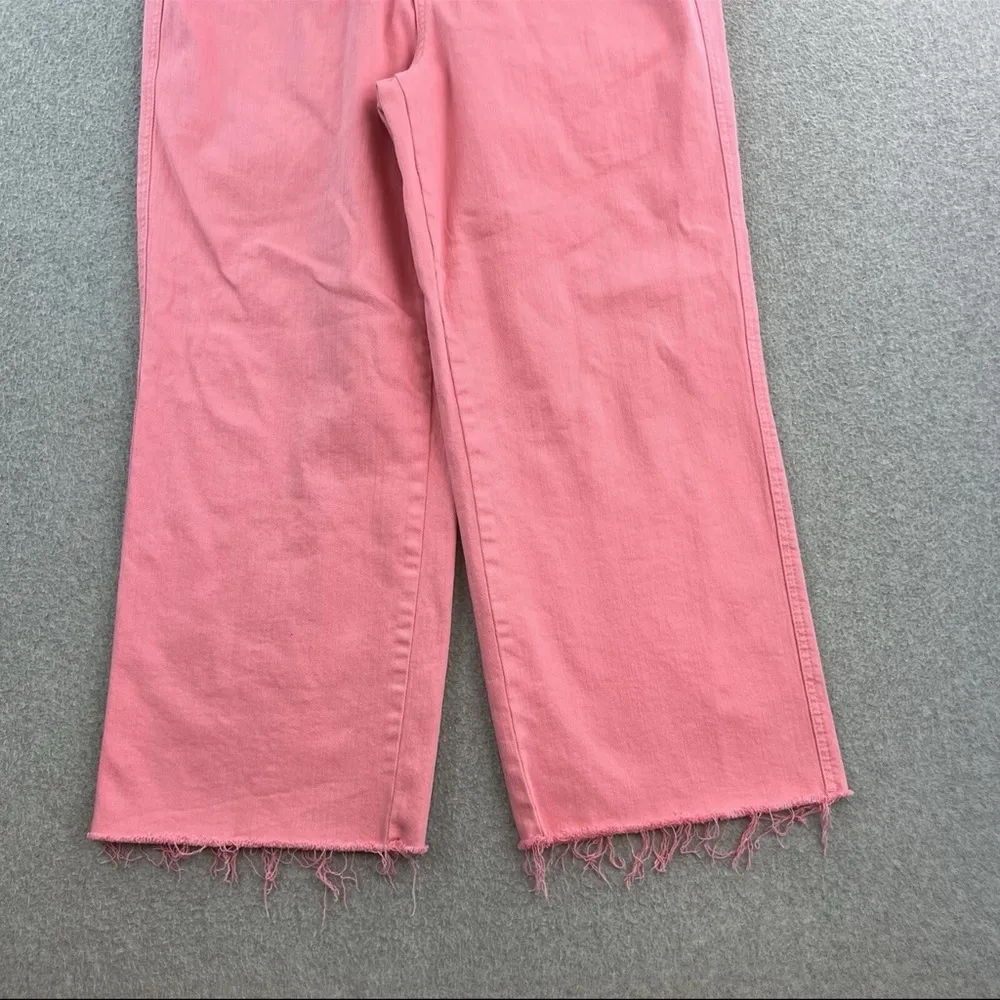 Judy Blue Rose High Waist garment dyed Raw Hem cropped Wide leg Jeans - Image 12