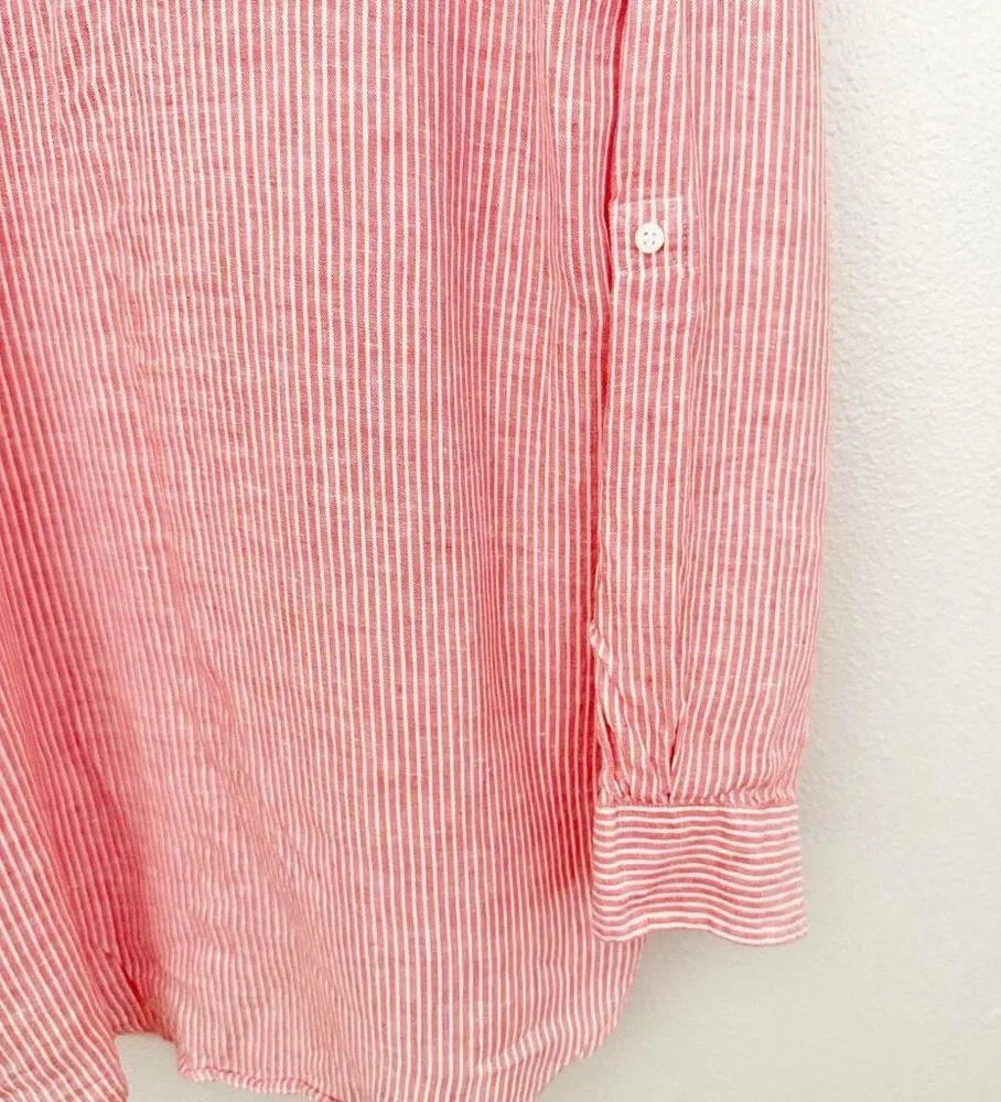 RALPH LAUREN | Black Label Oversized Shirt Tunic Tie Belt Button Coral | Size XL - Image 8