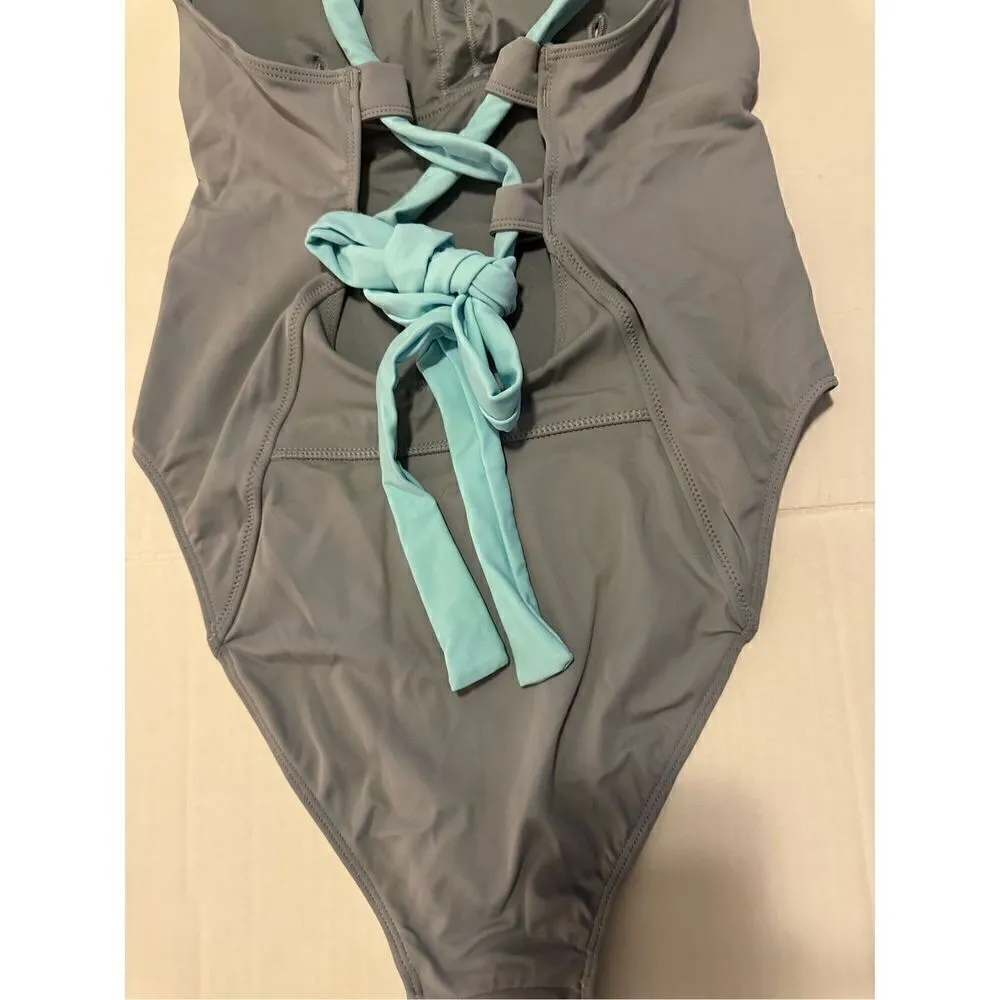 Fabletic Small Race-Up Racerback Swimsuit - Raincloud/Blue Sky - Image 13