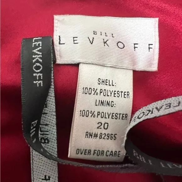 Bill Levkoff Red Strapless Ruched Satin Formal Dress Size 20 Plus Size Dress - Image 4