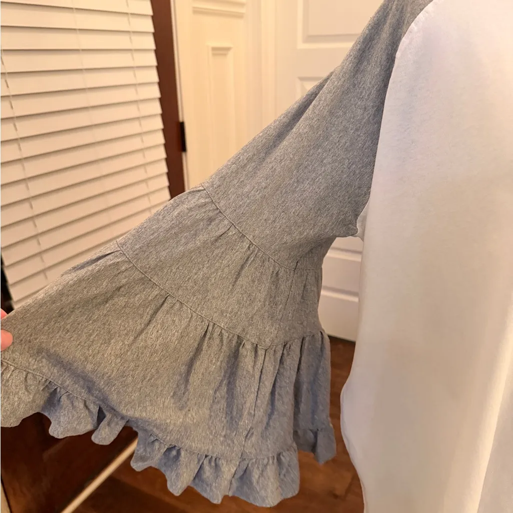 Anthropologie NWOT No Crying In Baseball Tee w/ Ruffle Sleeves - Image 7