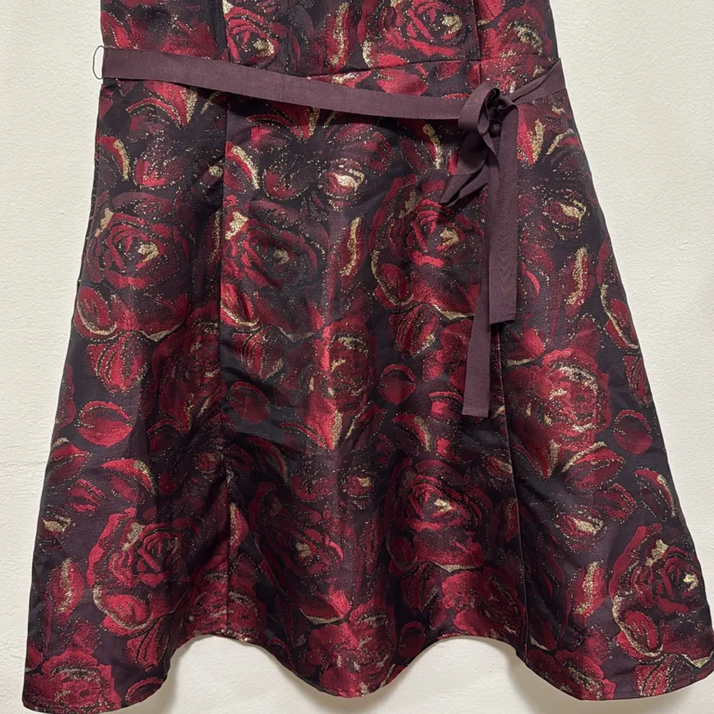 Motherhood Maternity NWT floral shimmer dress woman pregnant size Large Red - Image 3