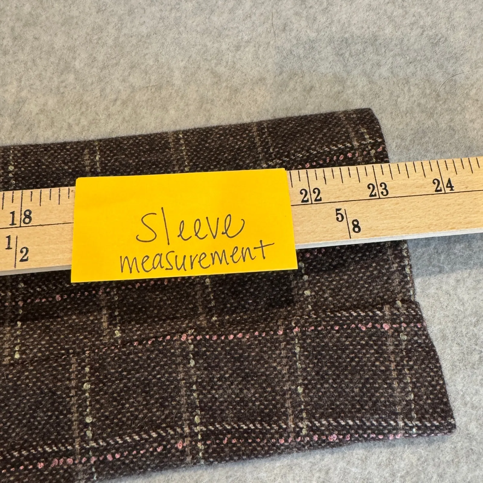 Vintage Y2K Maurices Tweed Preppy Jacket Womens M Brown Plaid Wool Blend Pockets - Image 15