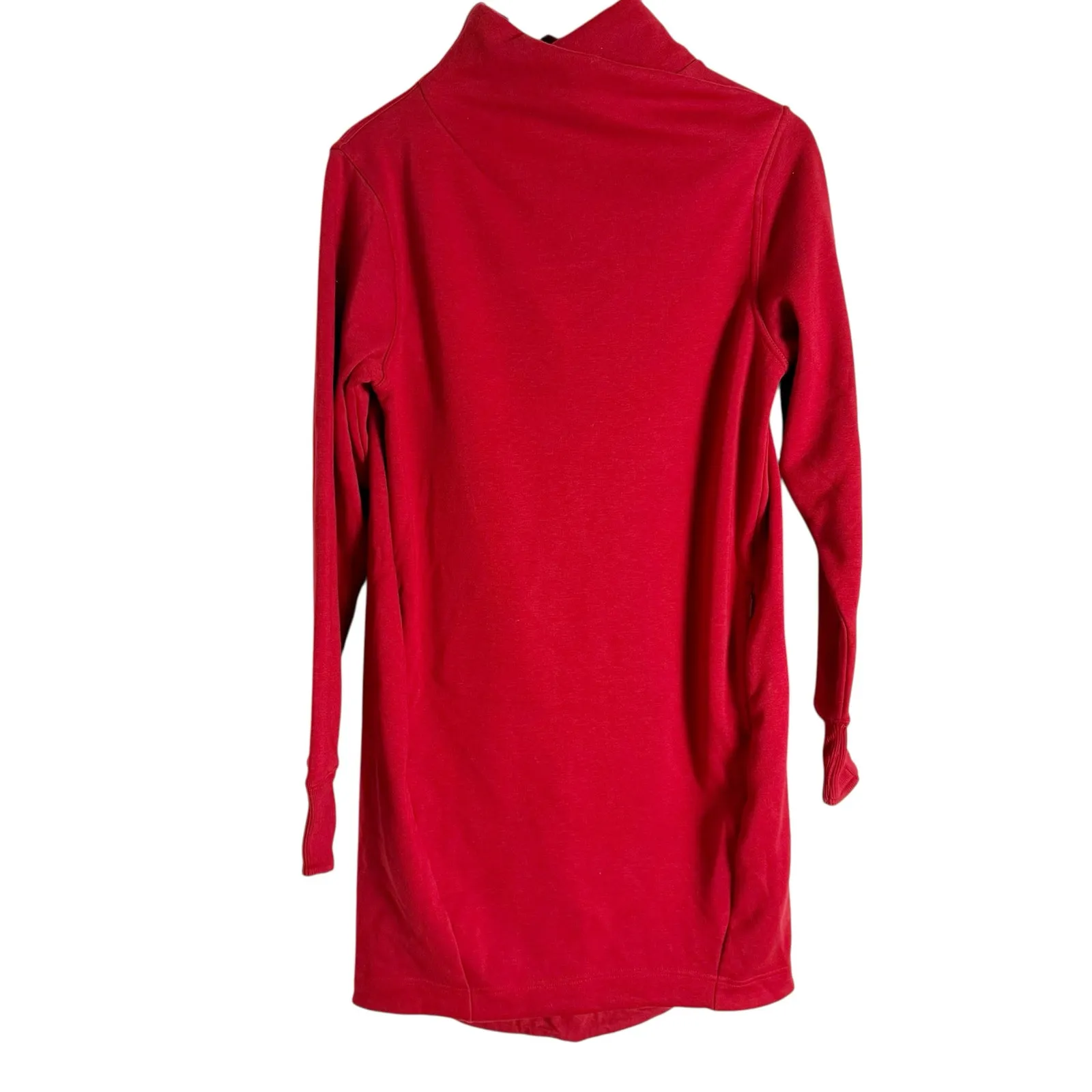 Athleta Cozy Karma Red Long Sleeve Mock Neck Knit Sweater Dress Size Small - Image 3