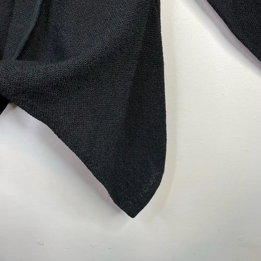 Masai Black Cotton Textured Draped Lagenlook Open Cardigan Sweater Jacket XS - Image 3