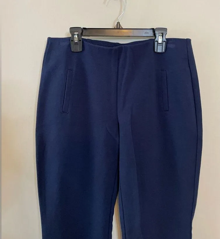 CHICO’S Ponte Knit Pull On Slim Ankle Length Pants in Navy Blue Size 0 - Image 4