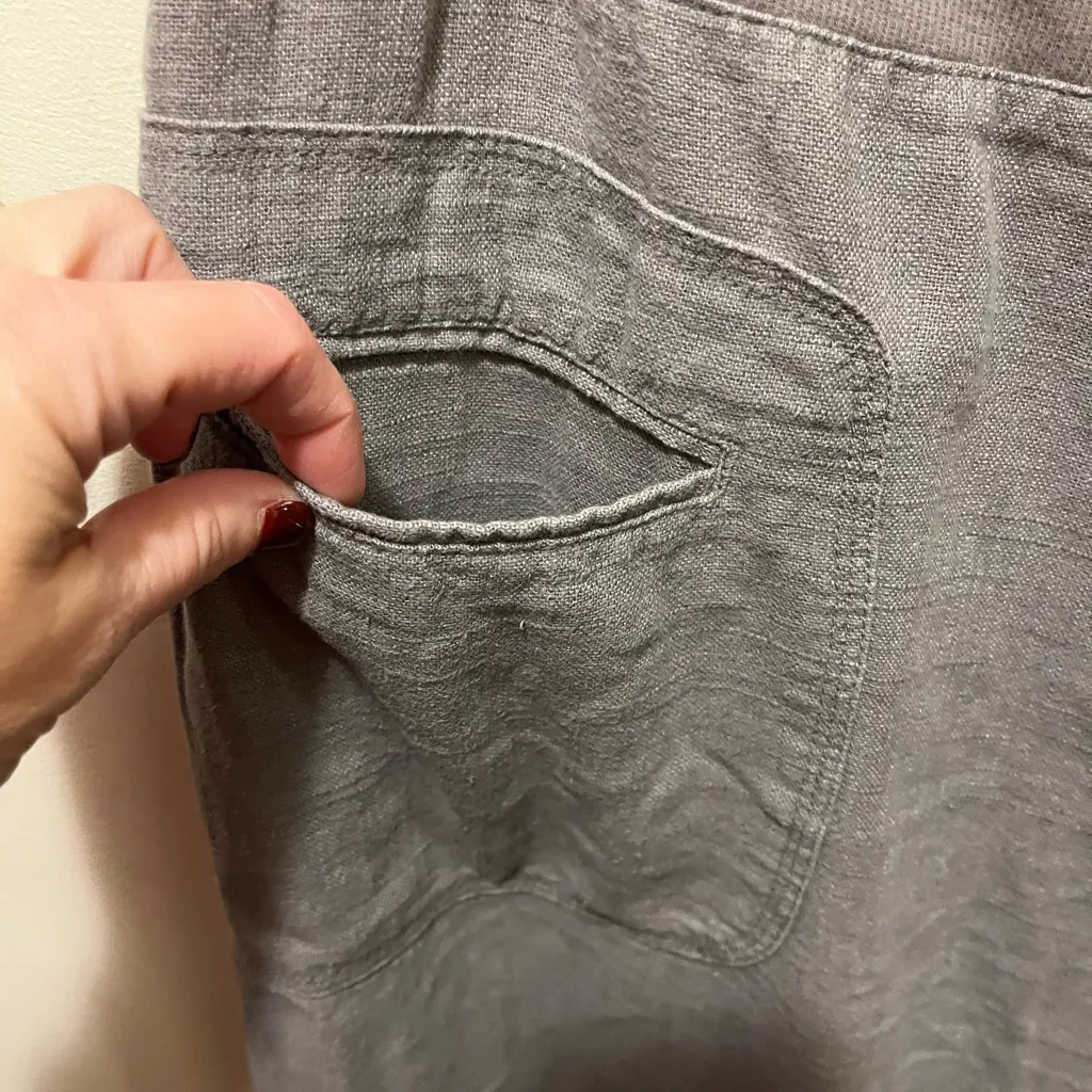 Soft‎ Surroundings wide leg linen blend pants gray XL - Image 3