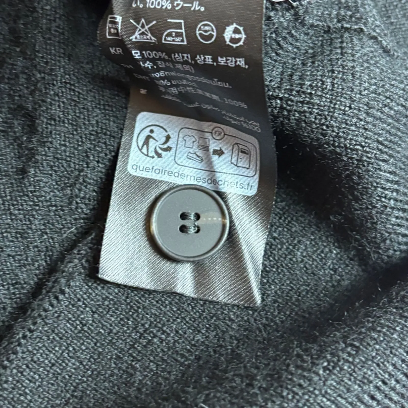 COS Black Wool Button Front Cardigan Sweater Dolman Sleeve Women's M - Image 6