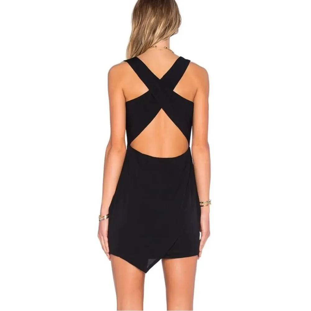 x naven What’s your Angle cross back black dress - Image 2