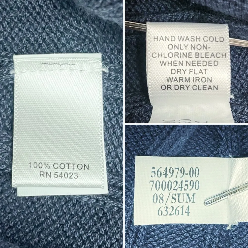 NWT Banana Republic Crochet Trim Cotton Sweater Dress Navy White Size Small NEW - Image 15