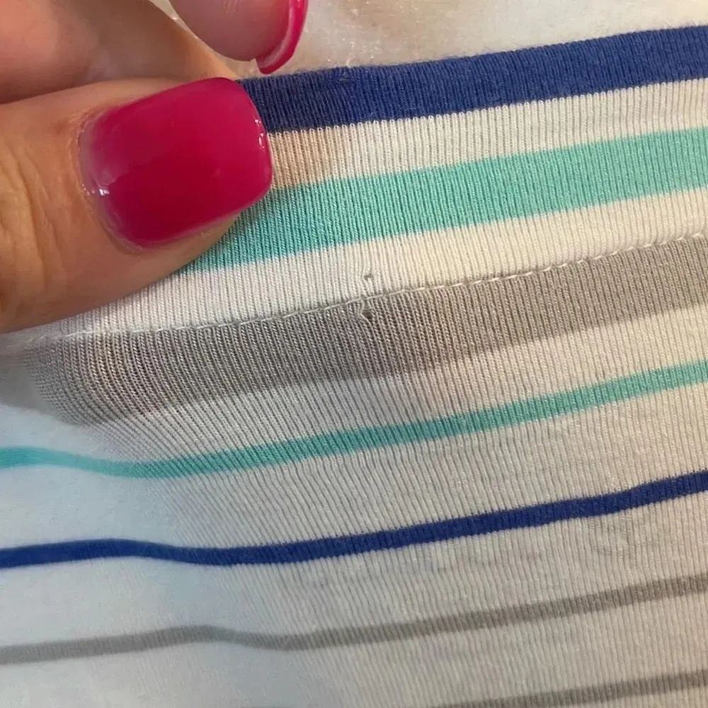 Coolibar Women’s Cabana Swim Coverup Dress Full Zip UPF50+ Striped Blue Size M - Image 7