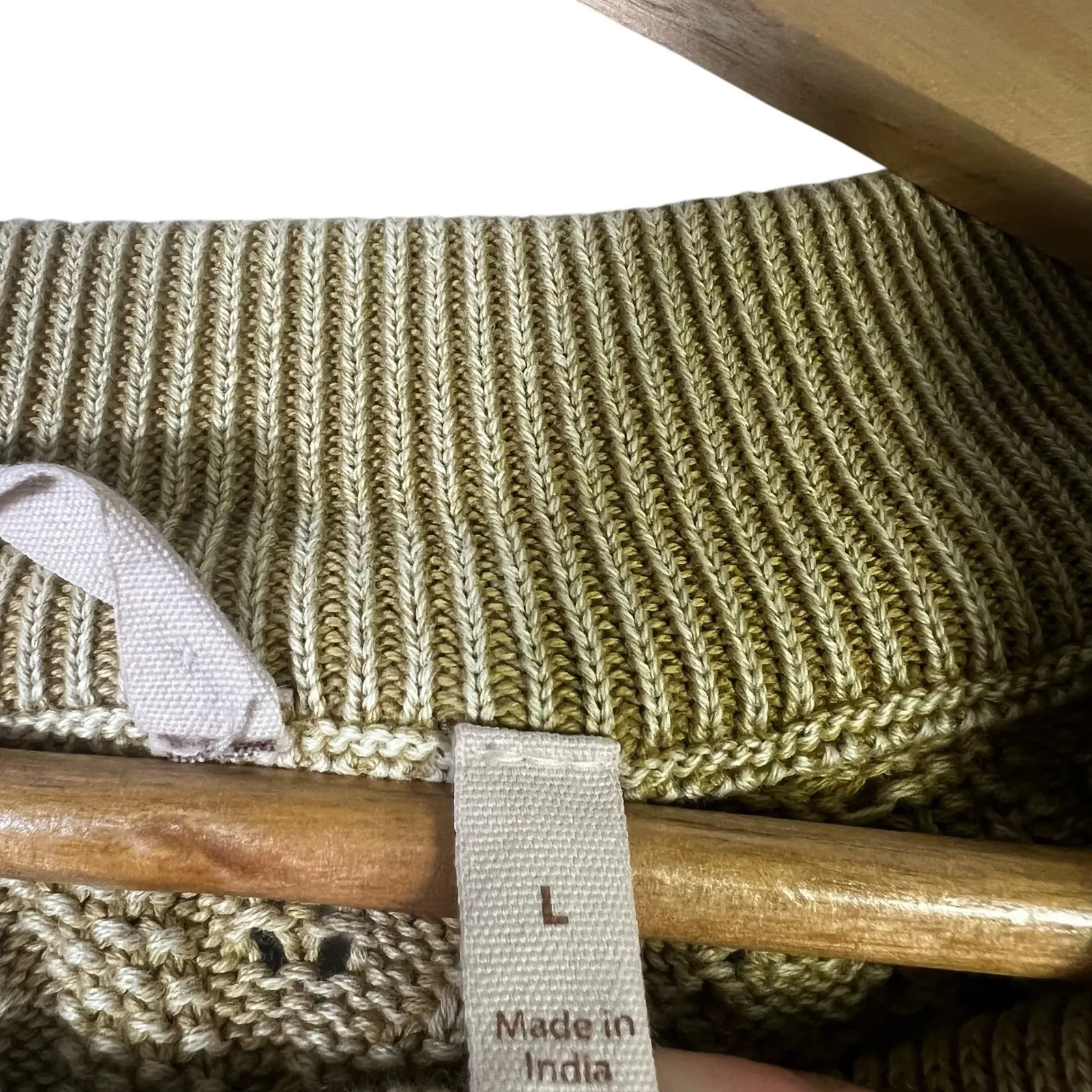 Soft Surroundings Textured Knit Sweater Pullover Gold Size L - Image 4