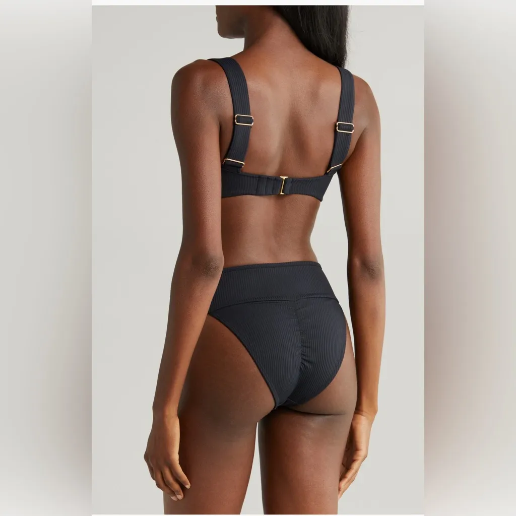MONTCE Tamarindo Rib High cut Bikini Bottom, Medium , $112 Black - Image 7