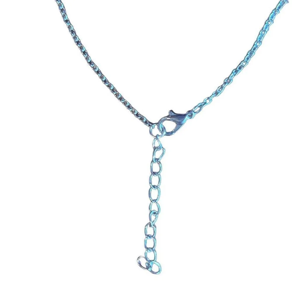 Silver Tone Diamond Heart Mother Child Holding Hands Pendant Adjustable Necklace - Image 3