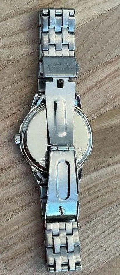 Pulsar Ladies Watch Crystals White Dial Stainless Bracelet - Image 8