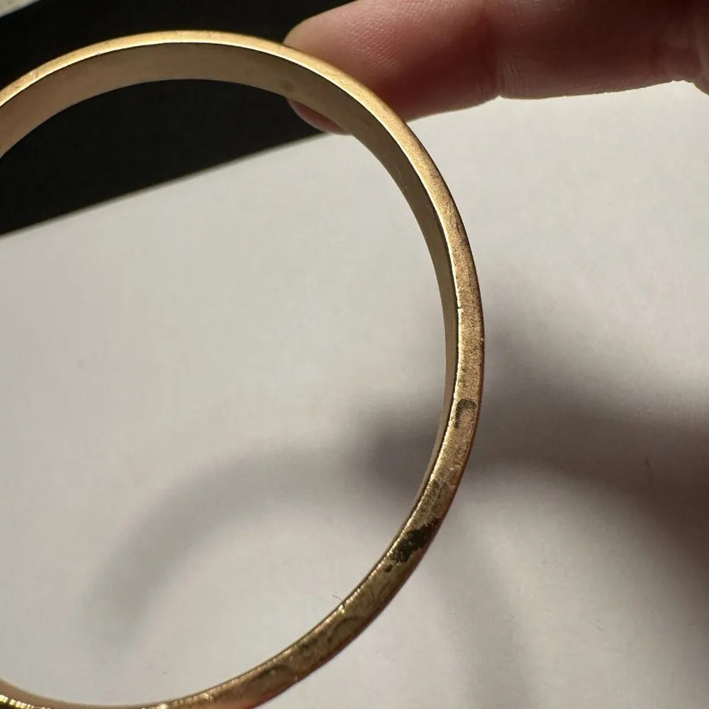 Women’s Rosy Gold Tone Rhinestone Cuff Bangle Bracelet 6 3/4 Inch - Image 8