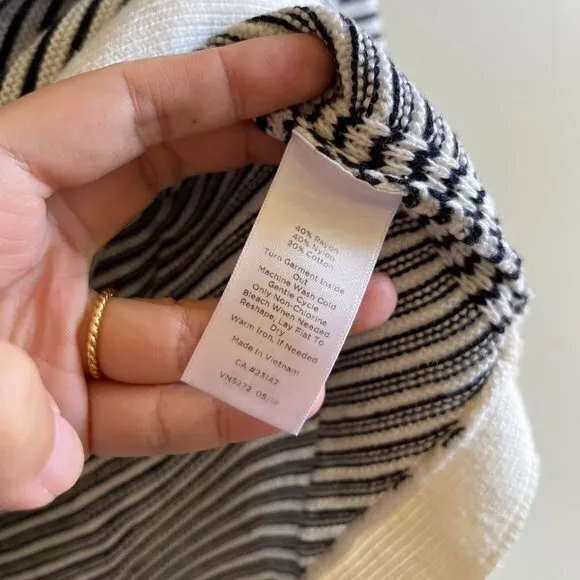 TALBOTS SWEATER STRIPED BUTTON SLEEVE V NECK WOMENS SIZE SP‎ PETITE BUTTON - Image 4