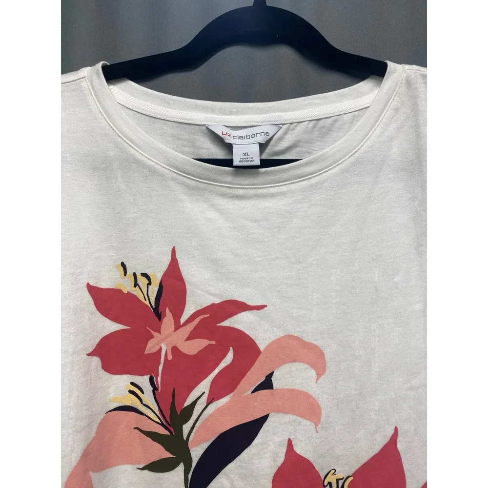 Liz Claiborne Womens Boat Neck Short Sleeve T-Shirt size XL  (b45) - Image 6