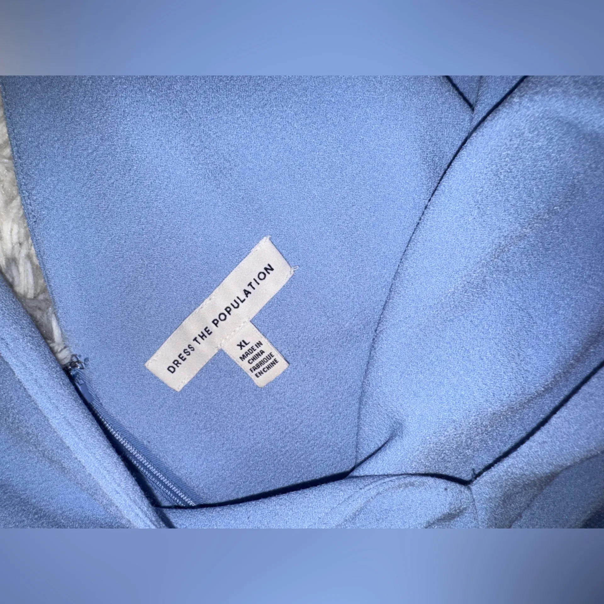 NEW Dress The Population Darleen V-Neck Embroidered Mesh Cocktail Dress blue XL - Image 4