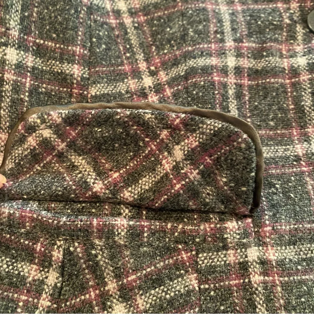 Calvin Klein Jeans Women’s Large Plaid Blazer Jacket Brown Preppy Dark Academia - Image 10