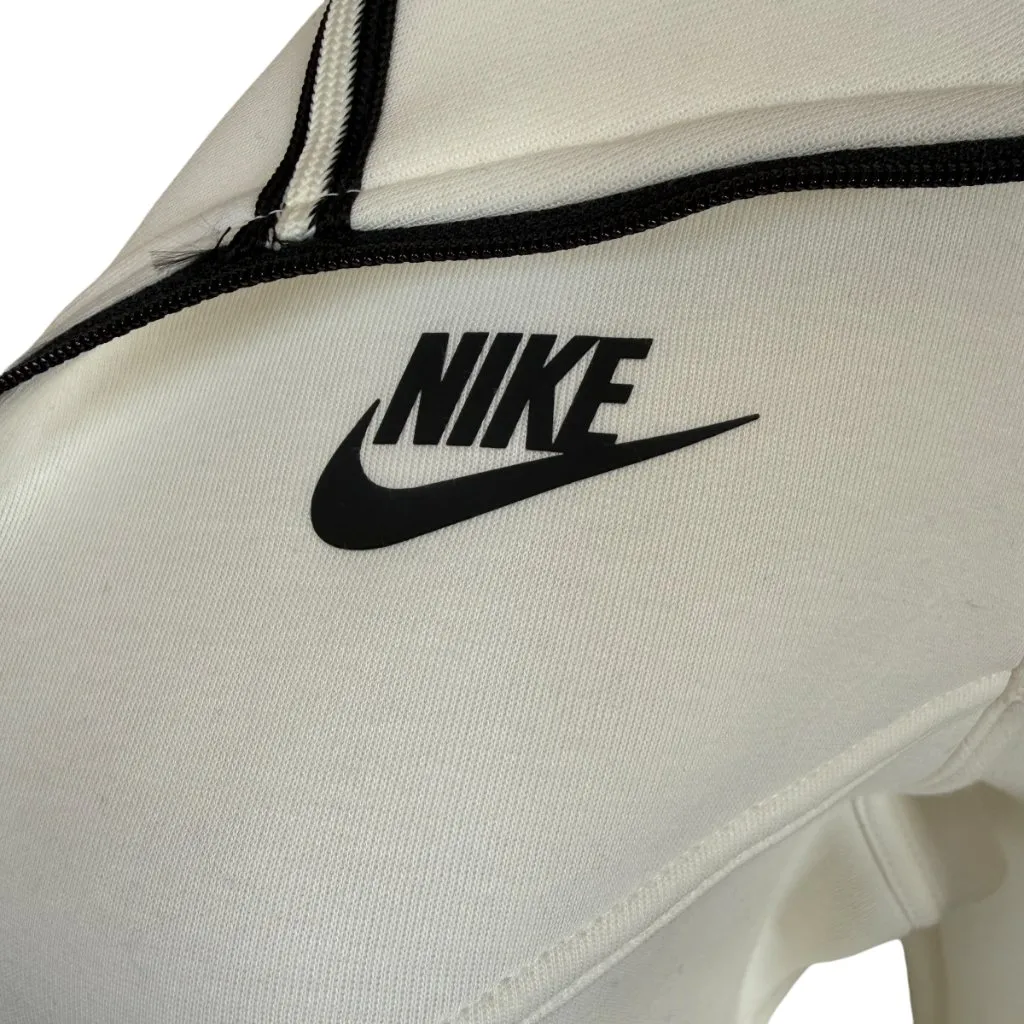 Nike women's pale ivory sportswear tech fleece windrunner full zip hoodie small - Image 5