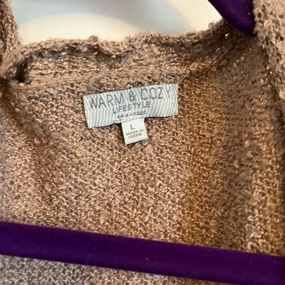 Warm and cozy cardigan Tan Size L - Image 2