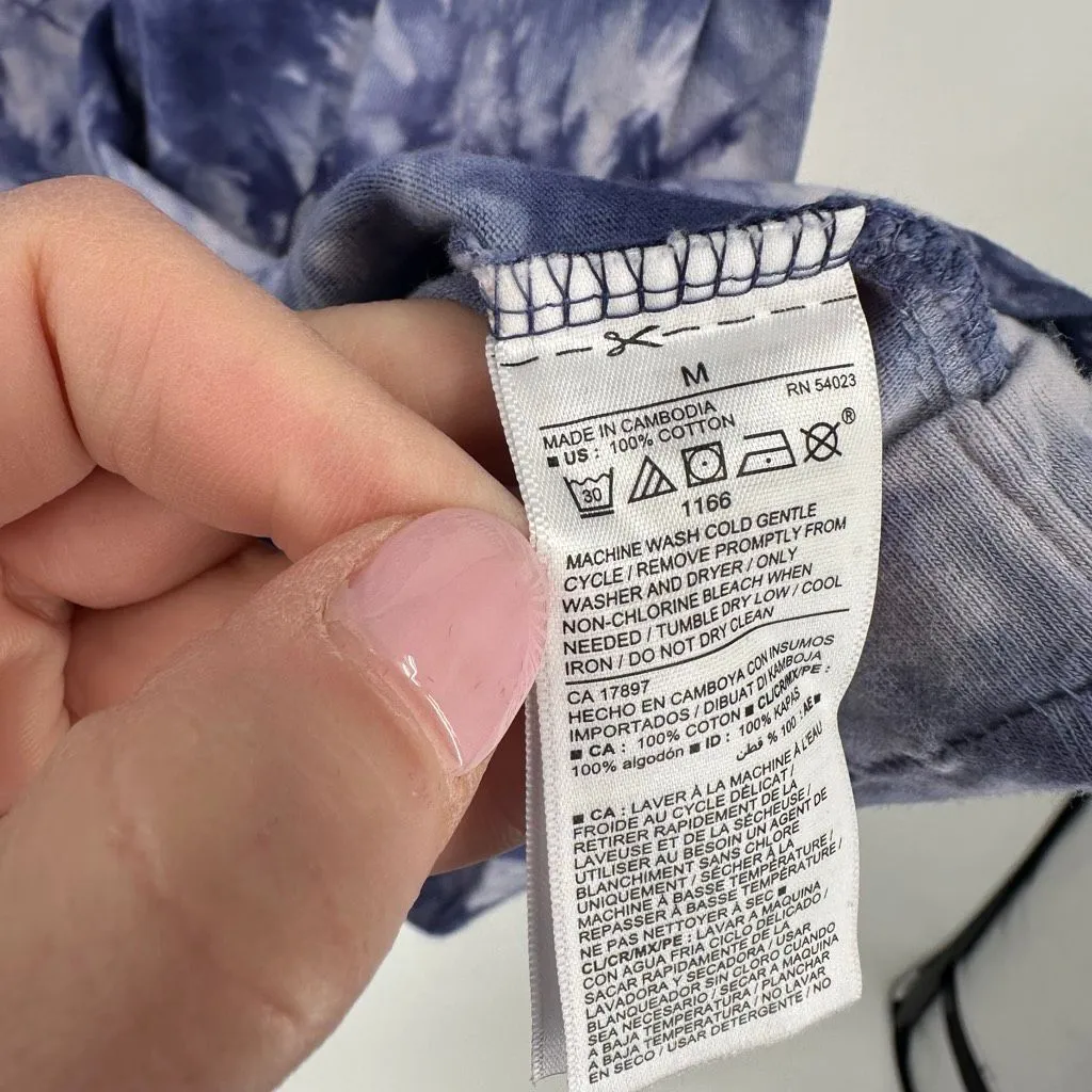 Old Navy NWT Vintage Tie-Dye T-Shirt Shift Dress Size Medium Blue‎ & White - Image 6