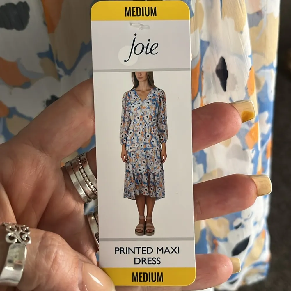 Joie Maxi Dress Hi-Lo Ltd. Ed. Floral Fields Long Sleeve Tiered Maxi Dre… - Image 4