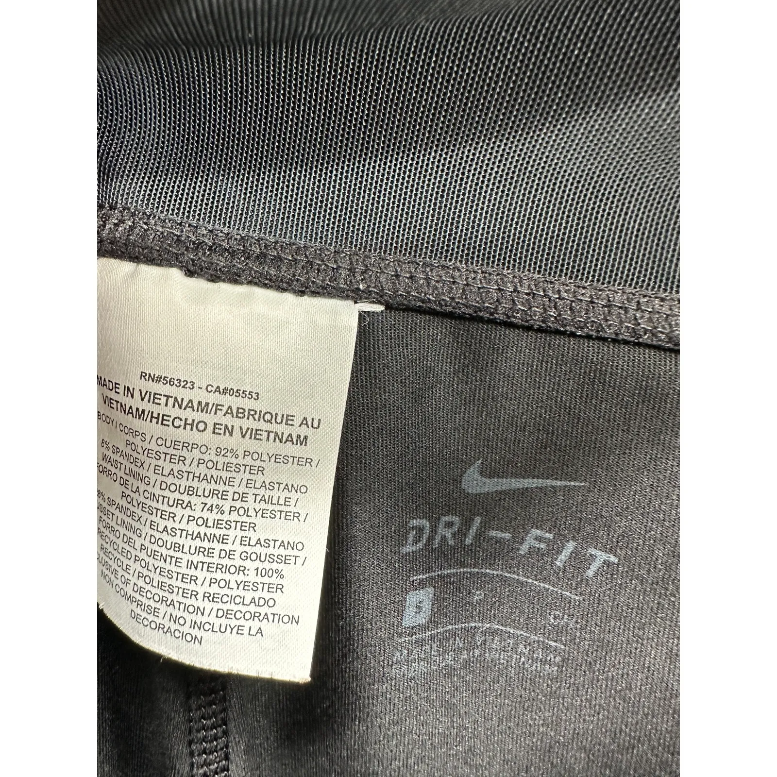 Nike Dri-Fit Black Power Essential 3/4 Cropped Leggings Fitted Capri Women Small - Image 5