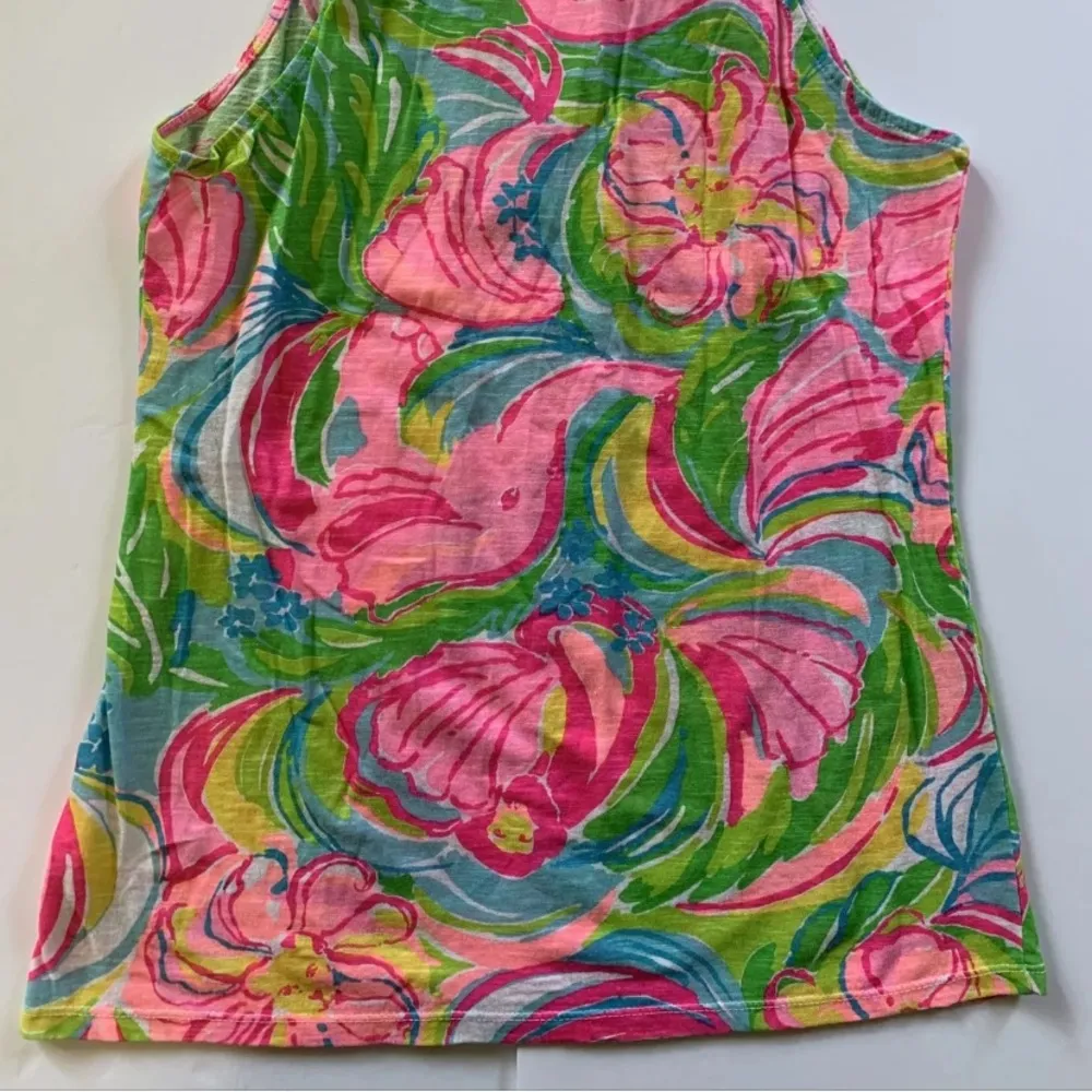 Lilly Pulitzer Pink Elephant Top XS Small Flaw See Photo Gorgeous Vibrant colors - Image 6
