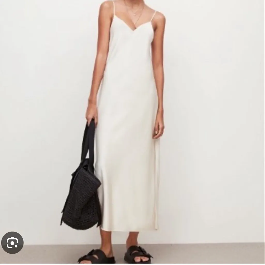 ALLSAINTS Cass Dress in Artic White Slip Dress - Image 3